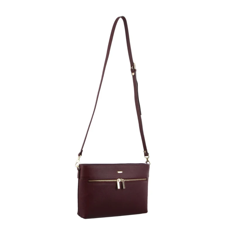 Morrissey Italian Structured Leather Cross Body Handbag (MO3028) Bag - Wine Boutique Retailer