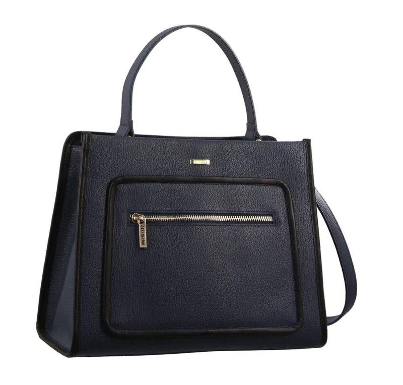 Morrissey Ladies Italian Structured Leather Tote Bag Handbag Womens - Navy Boutique Retailer