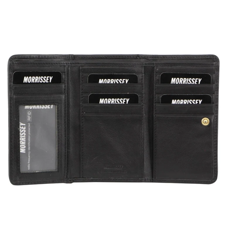Morrissey RFID Womens Leather Wallet Coin Clutch Purse Organiser - Black Boutique Retailer