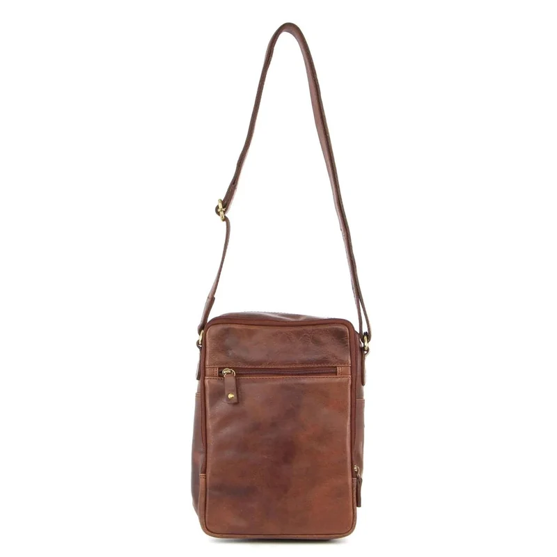 Pierre Cardin Italian Leather Tablet Bag Cross Body Messenger - Chocolate Boutique Retailer