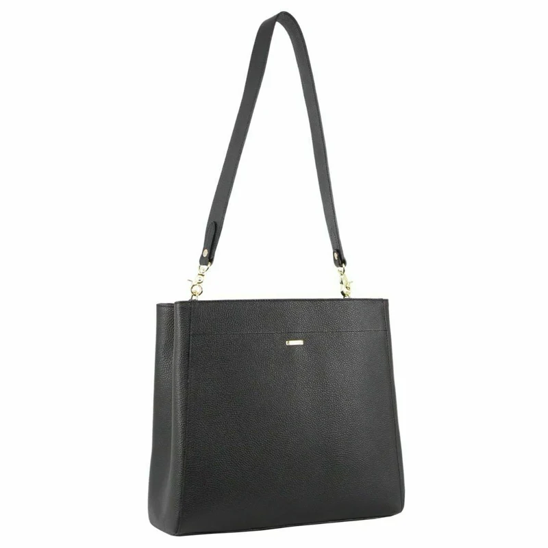 Morrissey Womens Italian Structured Leather Cross Body Bag Handbag Ladies - Black Boutique Retailer