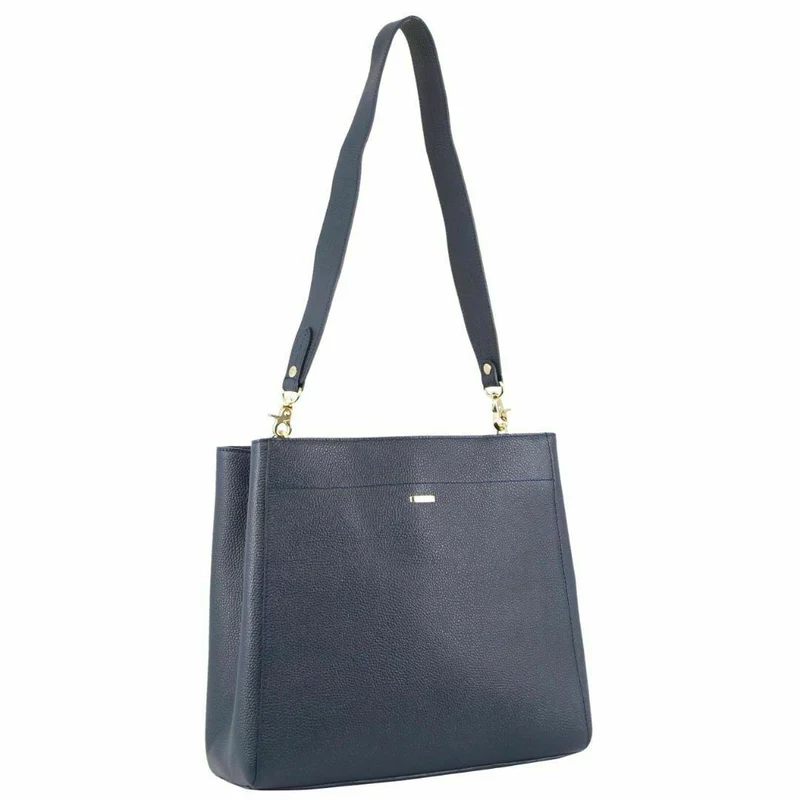 Morrissey Ladies Italian Structured Leather Cross Body Handbag Bag Womens - Navy Boutique Retailer