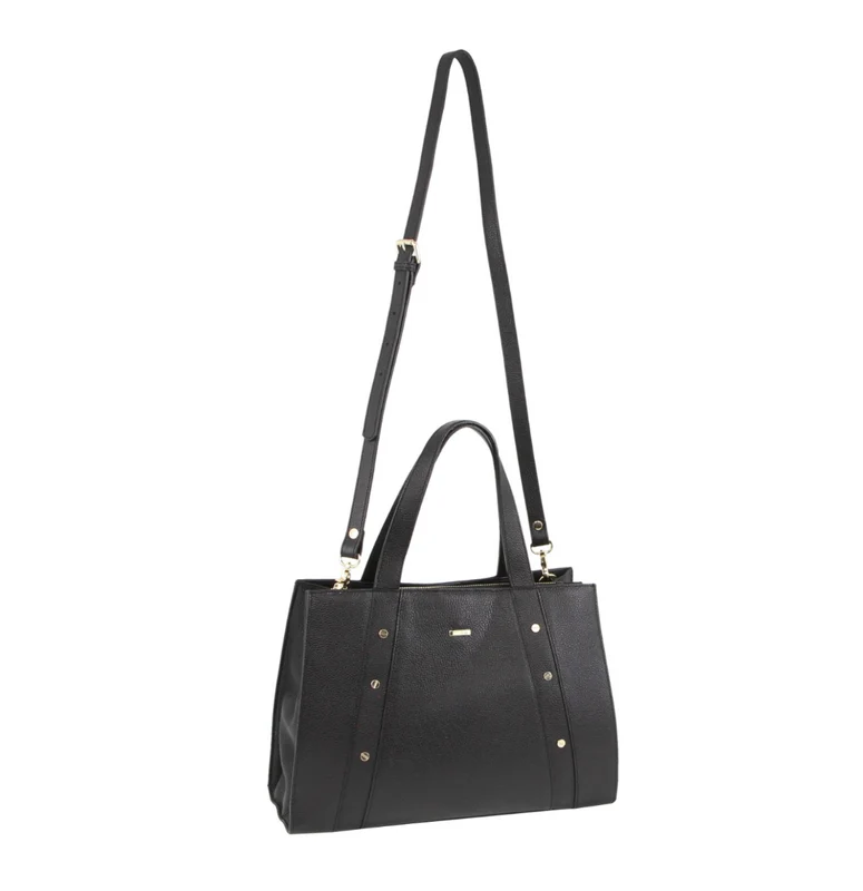 Morrissey Womens Italian Structured Leather Bag Tote Handbag Ladies - Black Boutique Retailer