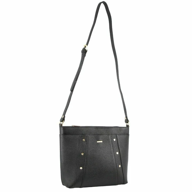 Morrissey Italian Genuine Leather Bag Cross Body Handbag Ladies iPad - Black Boutique Retailer