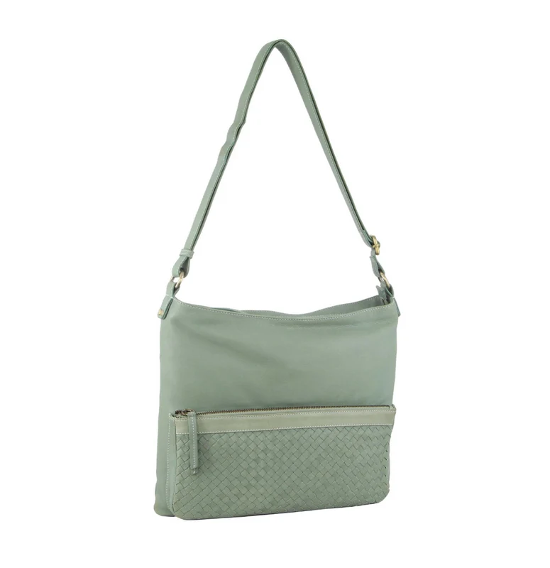 Pierre Cardin Womens Woven Leather Flap Cross-Body Bag Handbag - Mint Boutique Retailer