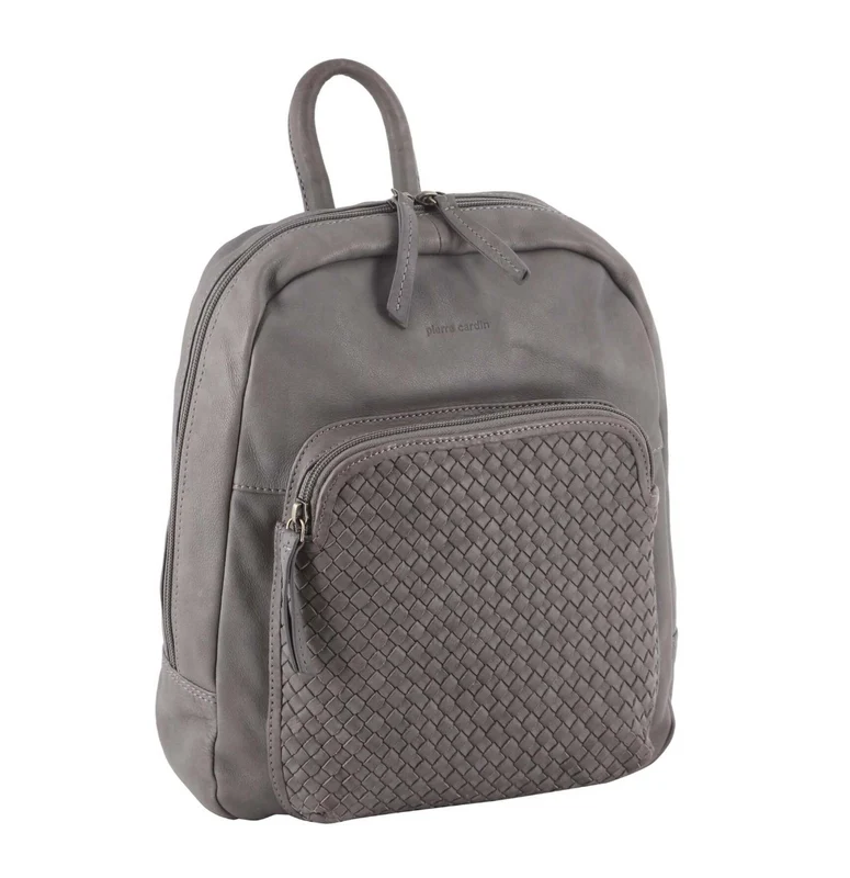 Pierre Cardin Womens Woven Soft Leather Backpack Bag Travel Designer - Sky Blue Boutique Retailer
