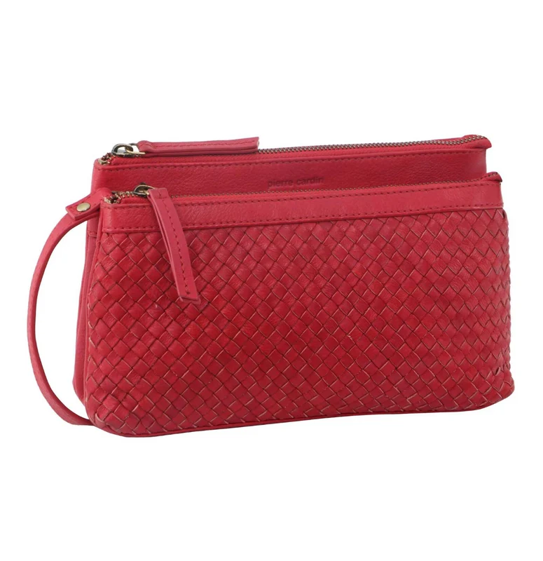 Pierre Cardin Woven Ladies Crossbody/ Clutch Bag - Red Boutique Retailer