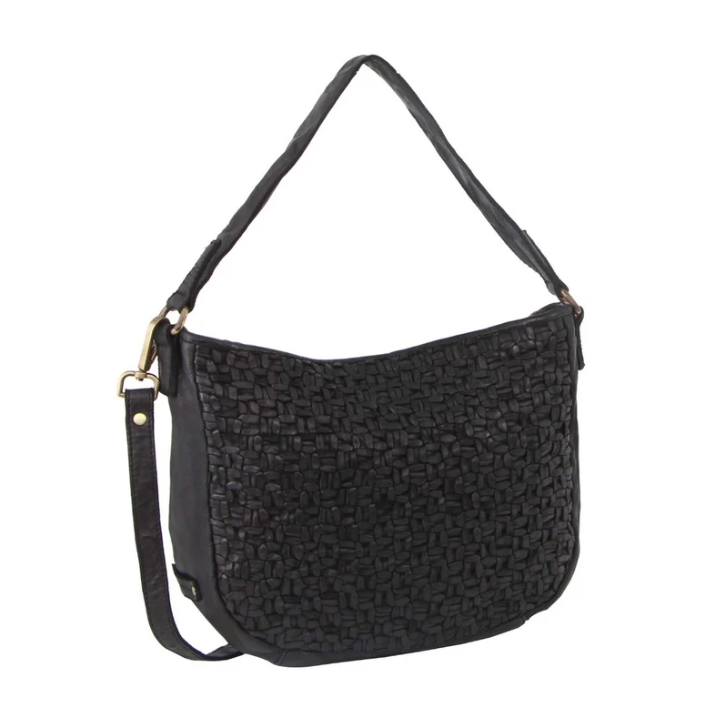 Pierre Cardin Woven Leather Ladies Cross-Body Bag - Black Boutique Retailer