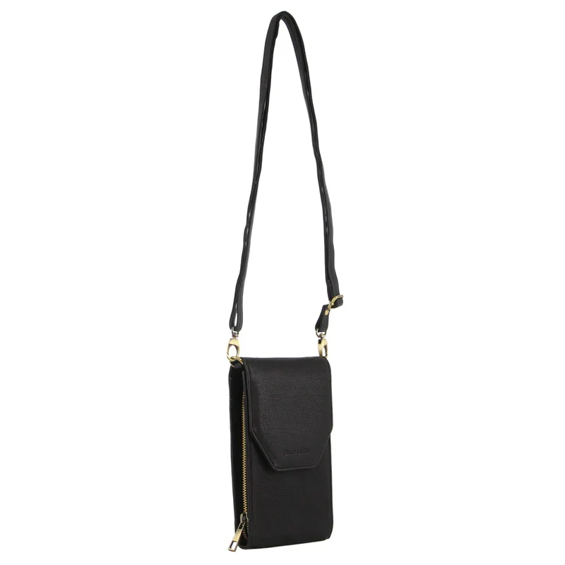 Pierre Cardin Ladies Leather Cross Body Bag/Wallet Bag/Clutch Wallet - Black Boutique Retailer