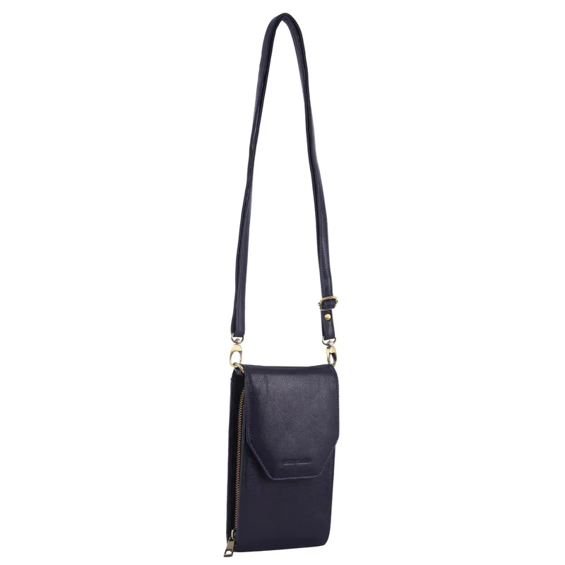 Pierre Cardin Ladies Leather Cross Body Bag/Wallet Bag/Clutch Wallet - Indigo Boutique Retailer