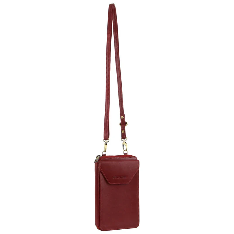 Pierre Cardin Ladies Leather Cross Body Bag/Wallet Bag/Clutch Wallet - Red Boutique Retailer
