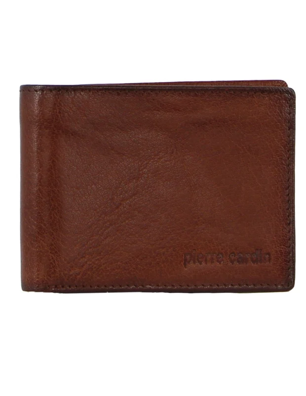 Pierre Cardin Men's Leather Bi-Fold RFID Protected Wallet 11cm Tan Boutique Retailer