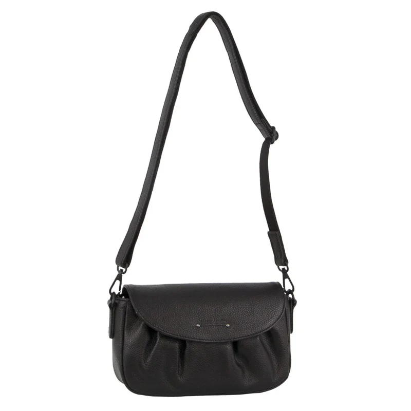 Pierre Cardin Leather Pleated Design Shoulder Crossbody Bag 25x14cm Black Boutique Retailer