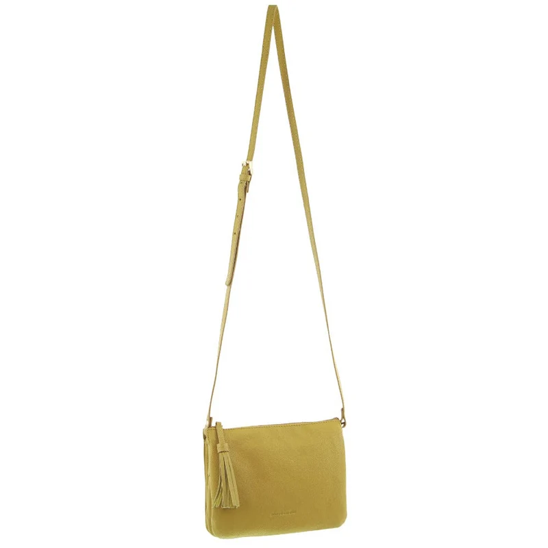 Pierre Cardin Leather Tassel Shoulder Crossbody Bag 21x15cm Yellow Boutique Retailer