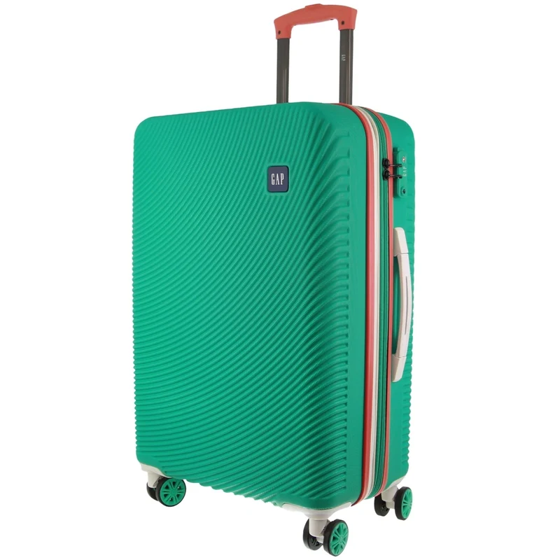 GAP Stripe Travel Suitcase Hard-Shell TSA Lock Large Luggage 76cm Turquoise Orquestra