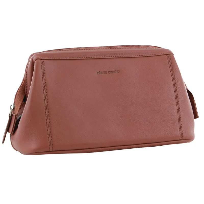 Pierre Cardin Rustic Leather Toiletry/Travel/Cosmetic Utility Bag Rose Boutique Retailer