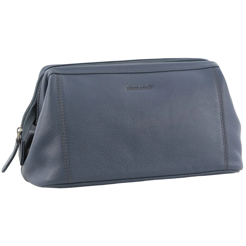 Pierre Cardin Rustic Leather Toiletry/Travel/Cosmetic Utility Bag Teal Boutique Retailer