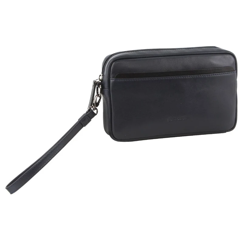Pierre Cardin Men's Casual Leather Organiser Wristlet Bag 25x15cm Navy Boutique Retailer