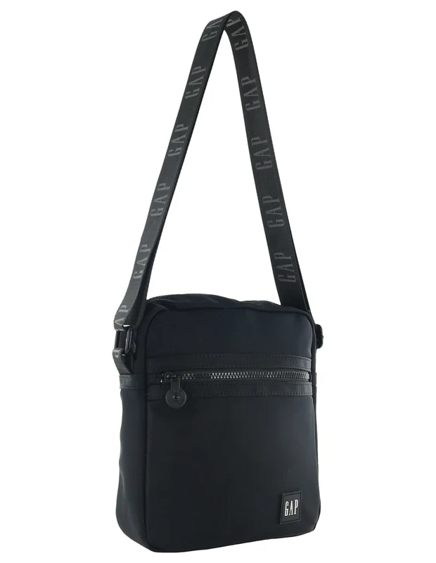 GAP Unisex Nylon Shoulder Crossbody Bag w/ Secure Zip 24x29cm Black Orquestra