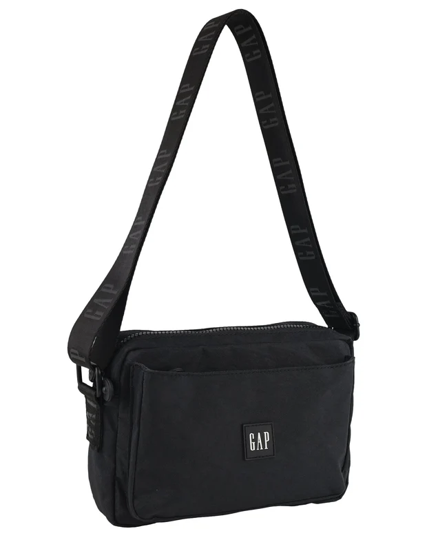 GAP Whomen's Nylon Shoulder Crossbody Bag w/ Secure Zip 25x18cm Black Orquestra