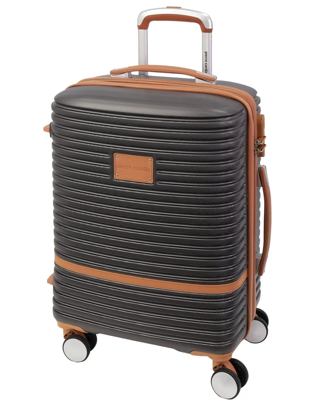 Pierre Cardin Cabin Hard-Shell Suitcase Travel Luggage 54cm Charcoal Orquestra