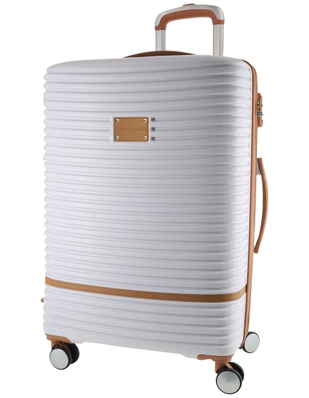 Pierre Cardin Medium Hard-Shell Suitcase Travel Luggage 70cm (White) Orquestra