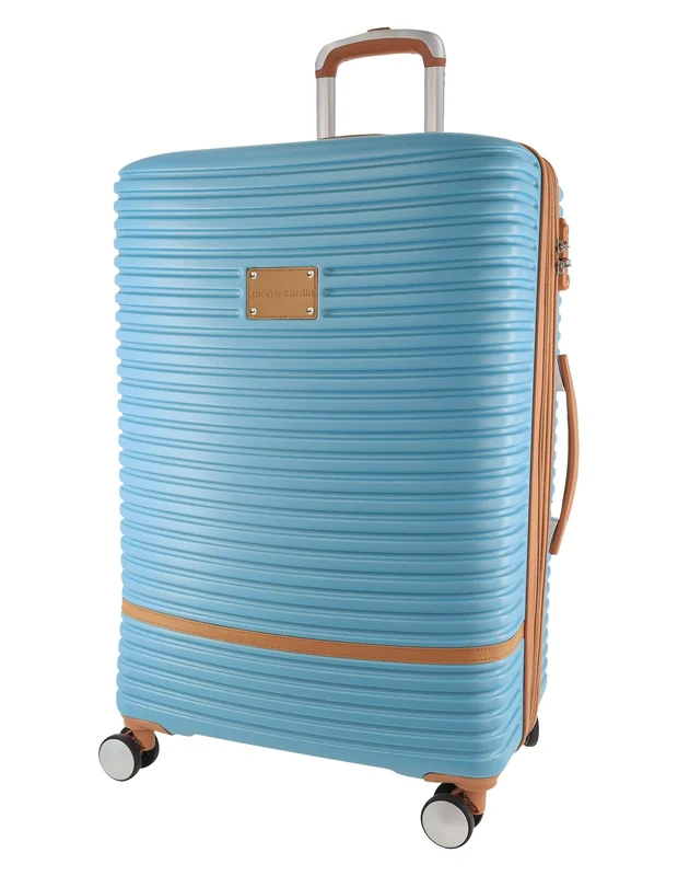 Pierre Cardin Large Hard-Shell Suitcase Travel Luggage 80cm Blue Orquestra