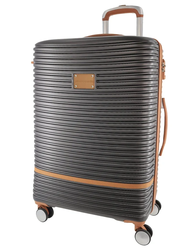 Pierre Cardin Large Hard-Shell Suitcase Travel Luggage 80cm Charcoal Orquestra