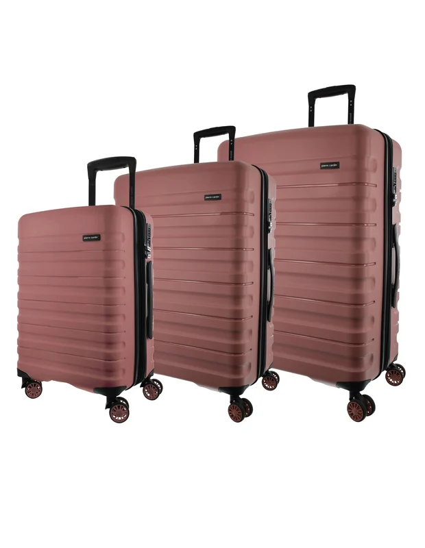 Pierre Cardin 3-Pieces 4 Wheel Hard-Shell Suitcase Travel Luggage Set Rose Orquestra