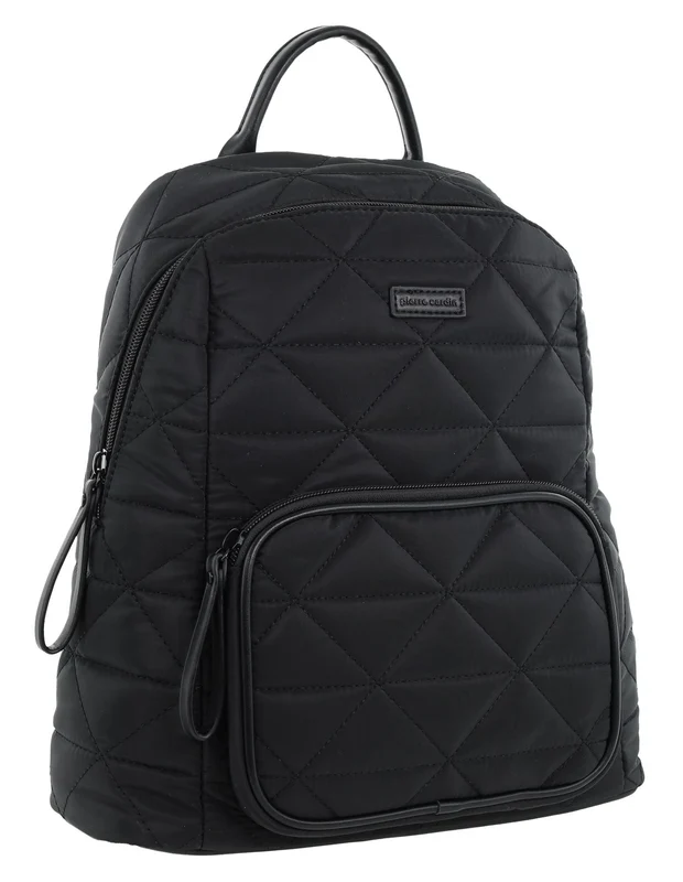Pierre Cardin Nylon Quilted Casual Travel Backpack Bag 30x31cm Black Boutique Retailer