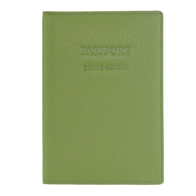 Pierre Cardin Leather Passport Holder/Cover Protected RFID Wallet Jade Orquestra