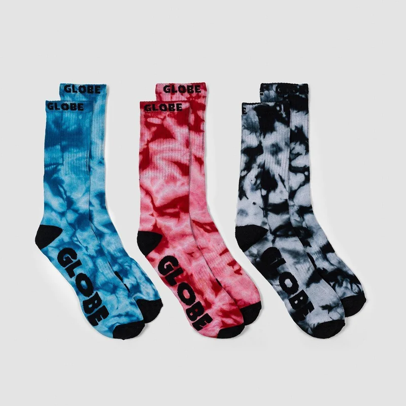 Globe All Tied Up Socks 3 Pack Assorted 6-10uk / Assorted
