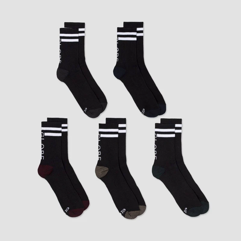 Globe Carter Crew Socks 5 Pack Assorted 6-10uk / Assorted