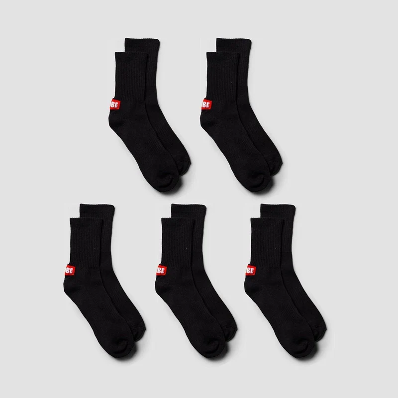 Globe Minibar Crew Socks 5 Pack Black 6-10uk