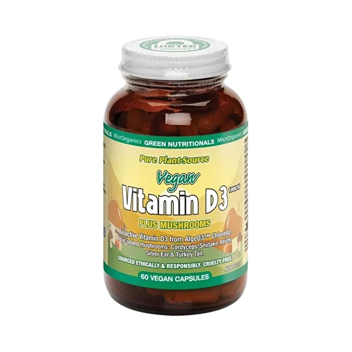 Green Nutritionals Vitamin D3 1000IU + Mushrooms 60 Caps 60 Caps