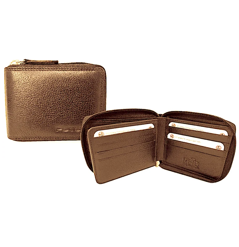Futura Leather Zip Around Mens Genuine Leather Wallet with RFID Protection - Tan Boutique Retailer