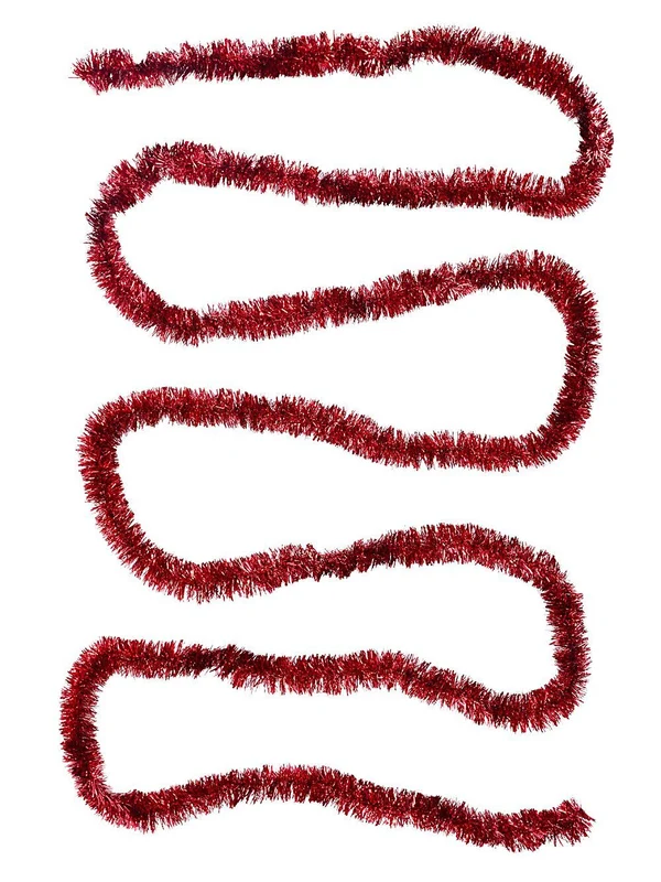 Classic 6ply Red Metallic Fir Christmas Tinsel Garland | 5m x 50mmRed Christmas Warehouse