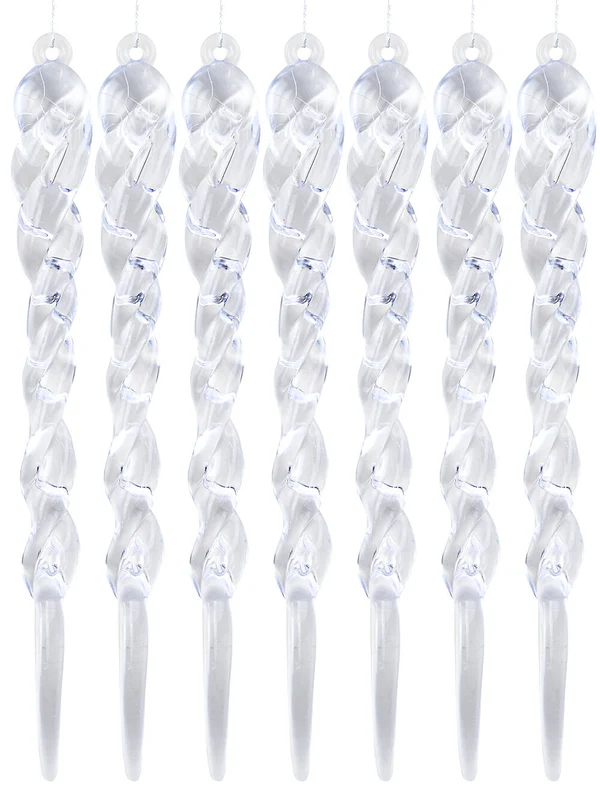 12x Dynamic Clear Crystal Signature Twisted Helix Icicle Drops | 12cmClear Christmas Warehouse