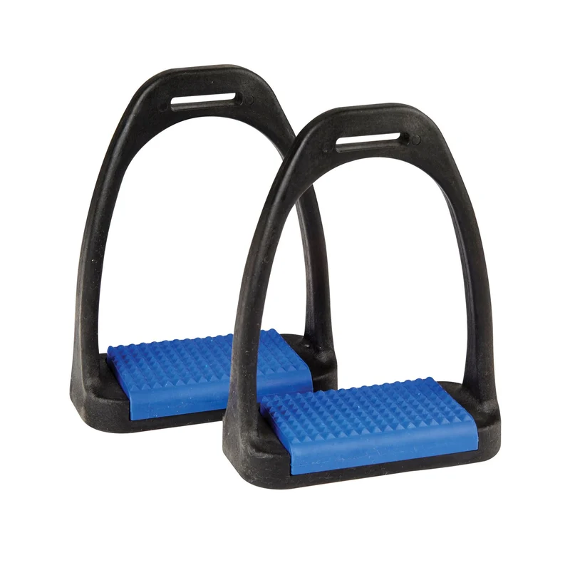 Korsteel Polymer Stirrup Irons With Coloured Treads 4.5 Inch / Blue
