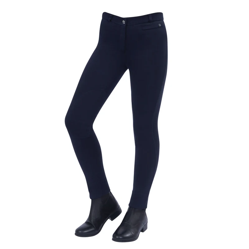 Dublin Supa-Fit Zip Up Knee Patch Jodhpurs- Childs Childs 16/27 Inch / Navy Blue