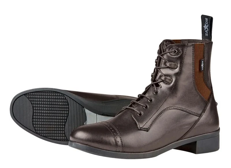 Saxon Ladies Syntovia Lace Paddock Boots Brown / 11