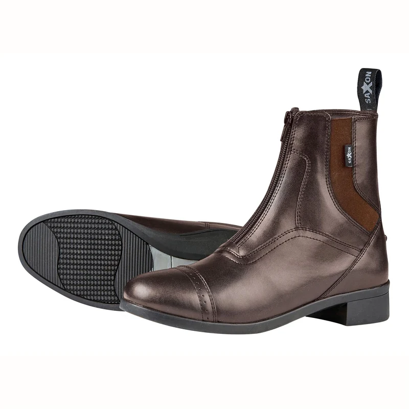 Saxon Syntovia Zip Paddock Boots Childs 10 / Brown