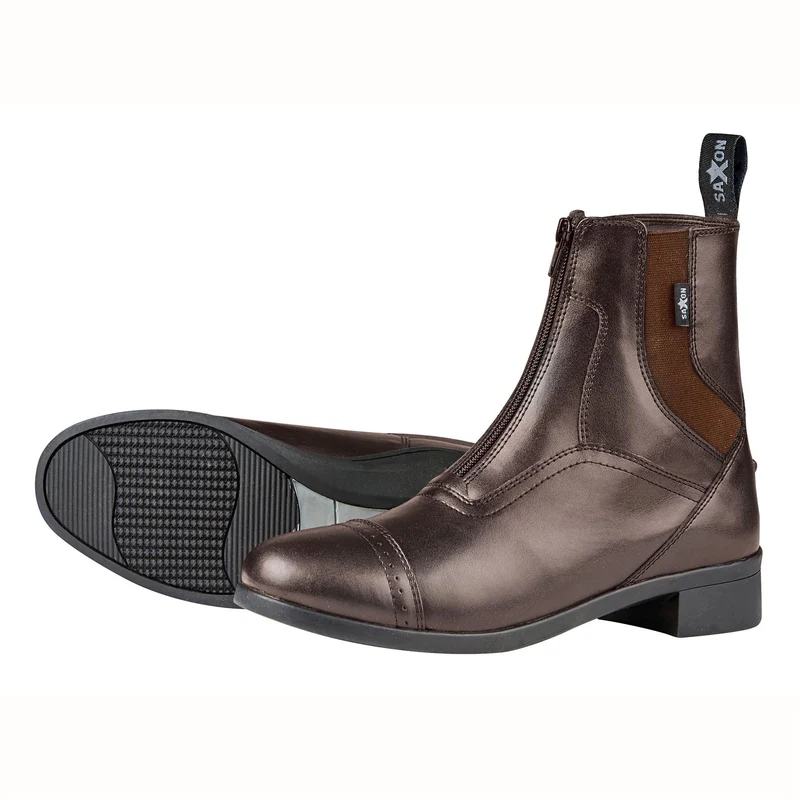 Saxon Syntovia Zip Paddock Boots Adults 7 / Brown