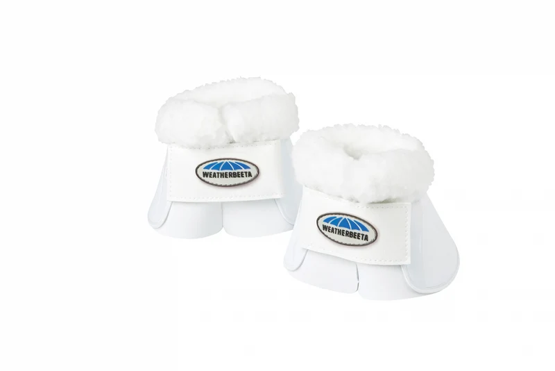 Weatherbeeta Fleece Trim Impact Bell Boots White / Cob