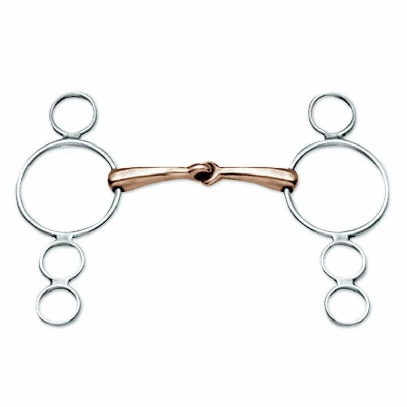 Korsteel Copper Mouth Lg Double Dutch Gag Bit 5.5 Stainless Steel / 5.5"