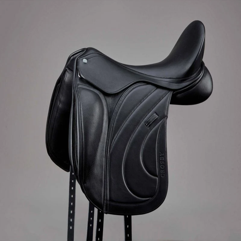 Crosby Dressage Adjustable Knee Block Saddle 18" B Black / 17"