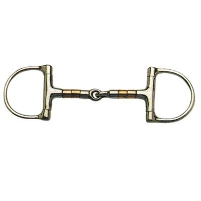 Korsteel Copper/Steel Rollers Jointed Dee Snaffle Stainless Steel / 5 1/2