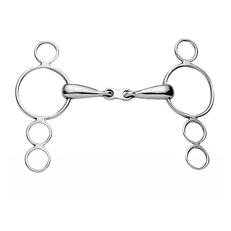 Korsteel French Link 3 Ring Elevator Gag Stainless Steel / 5 1/2
