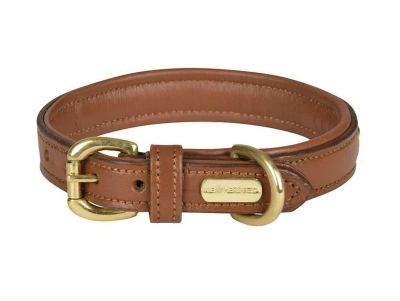 Weatherbeeta Padded Leather Dog Collar X-Large / Tan