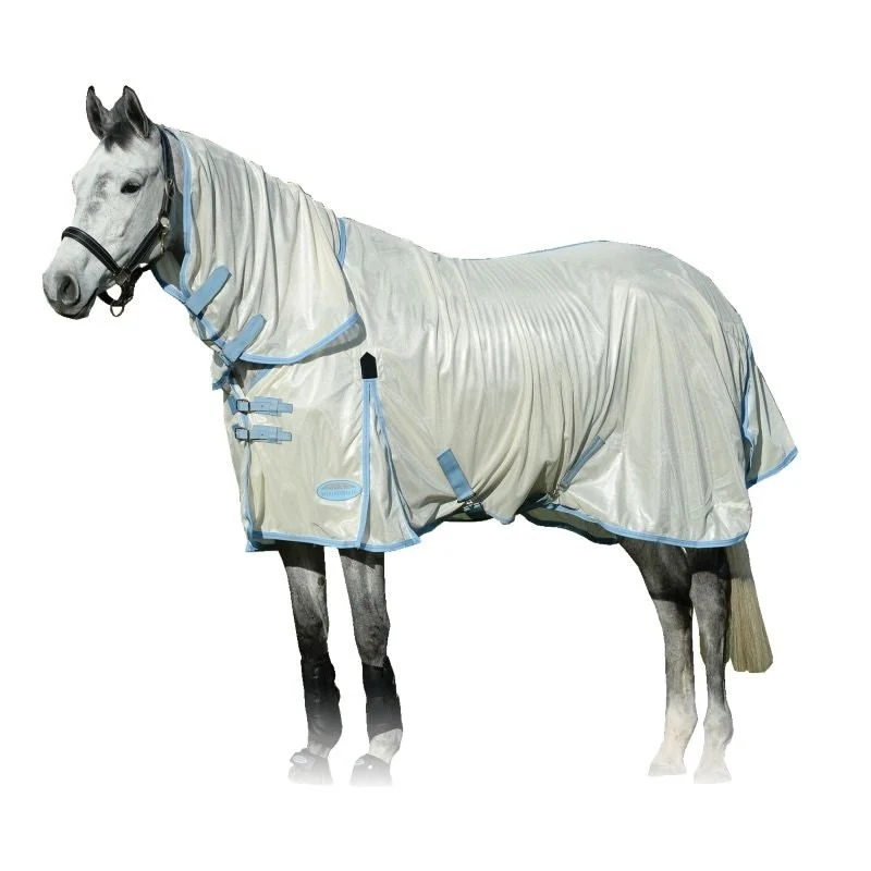 Weatherbeeta ComFiTec Essential Mesh II Combo Neck Turnout Light Taupe/Light Blue/Taupe / 54"